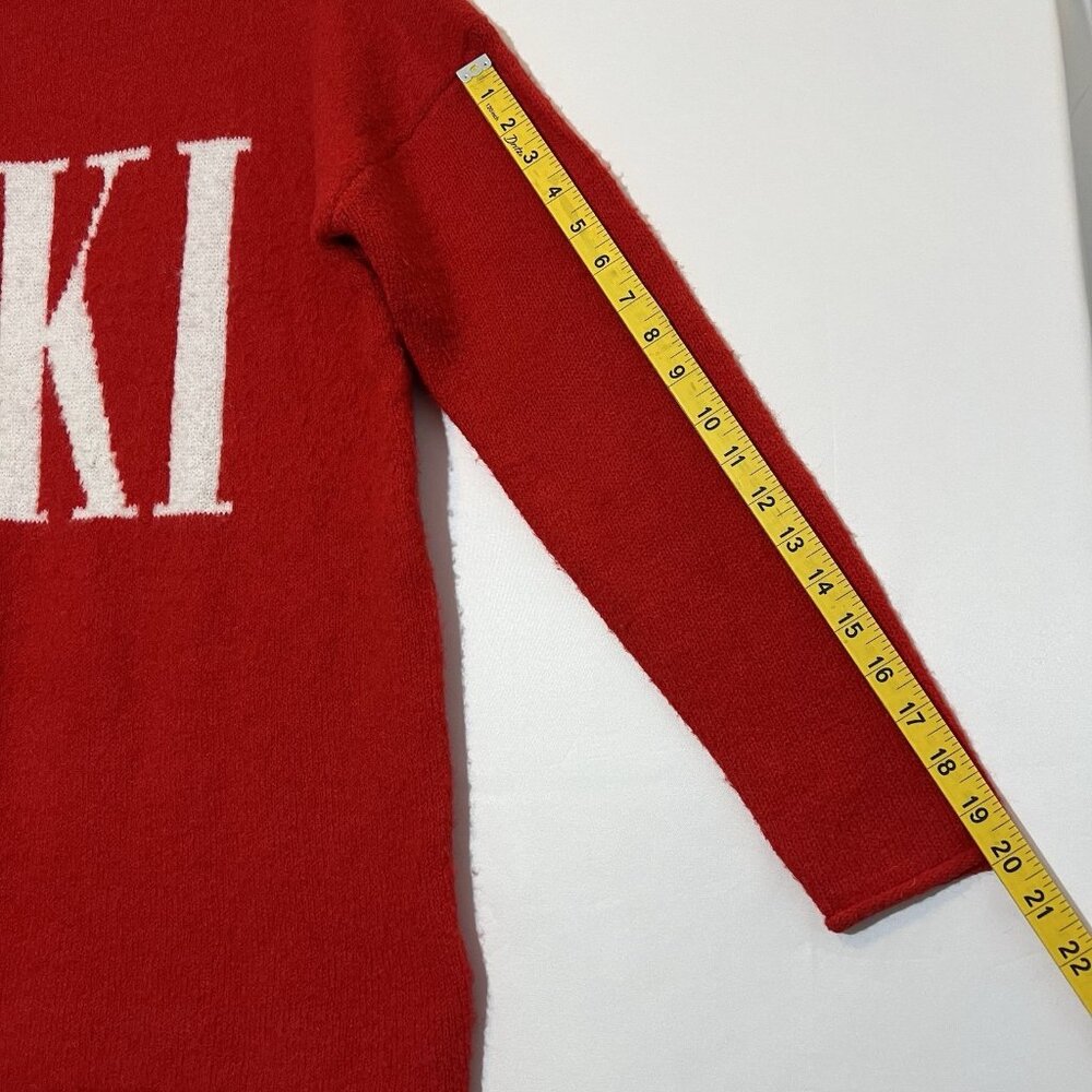 Cupcakes & Cashmere Women’s Red Ski Knit Sweater Medium Size Oversized Christmas - Picture 8 of 9